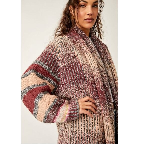Free People Found My Bff Cardi Cardigan Sweater Coat Sugar and Spice Medium - Picture 8 of 16